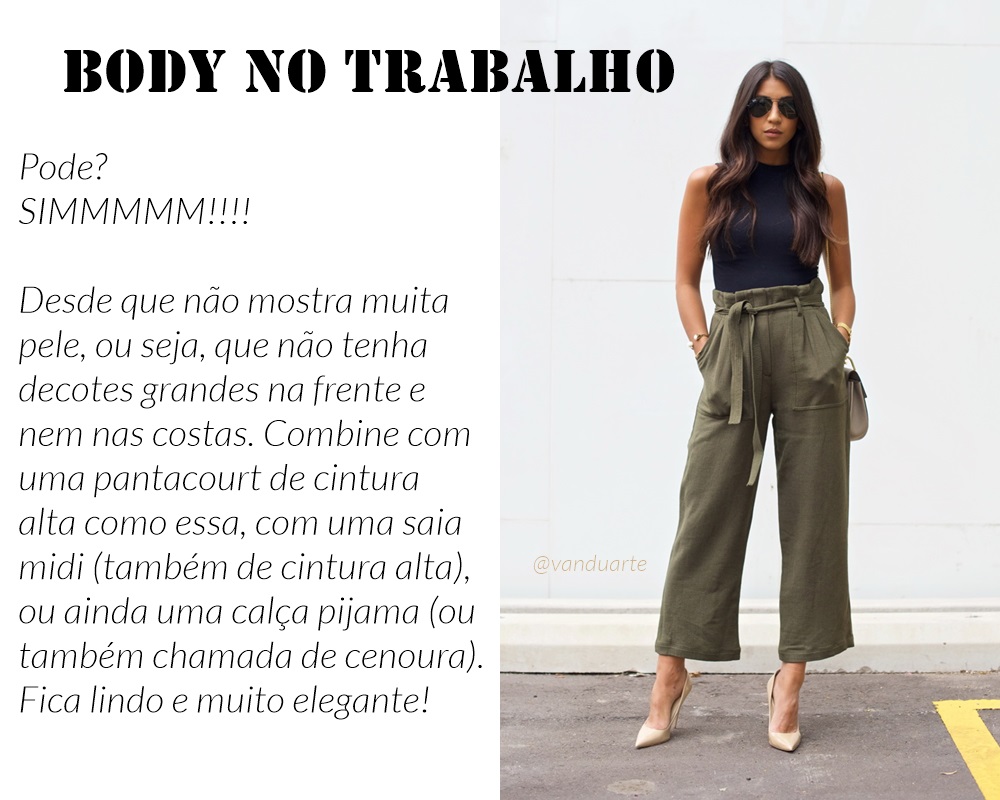 calça pantacourt e body