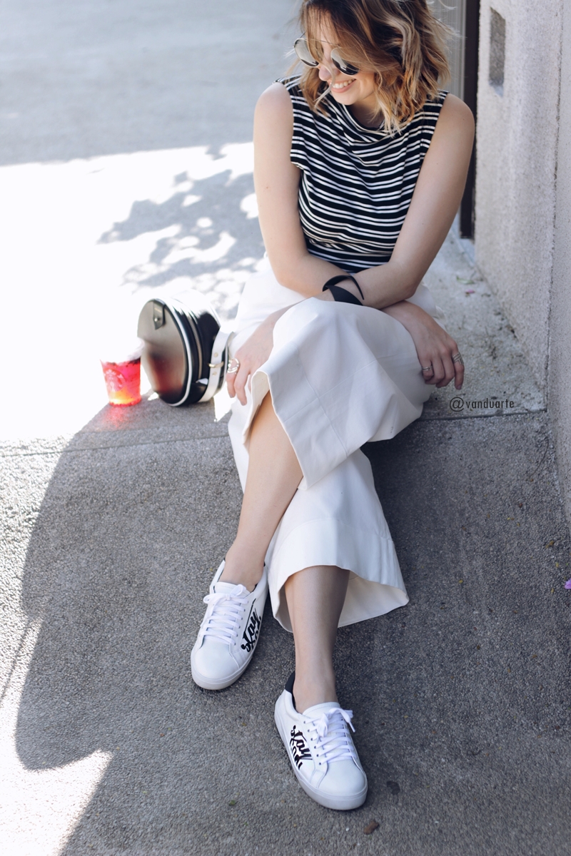 looks com pantacourt e tenis