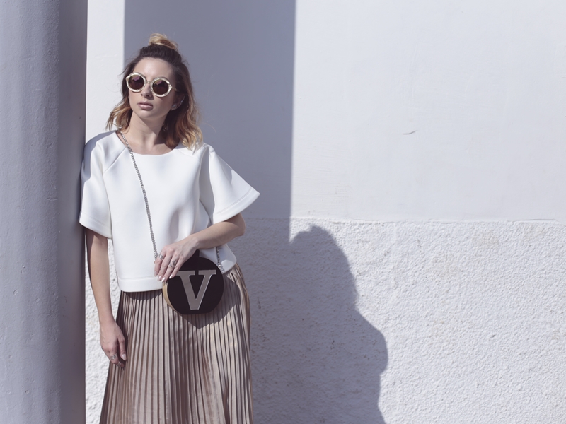 saia plissada shoulder